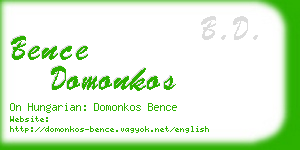 bence domonkos business card